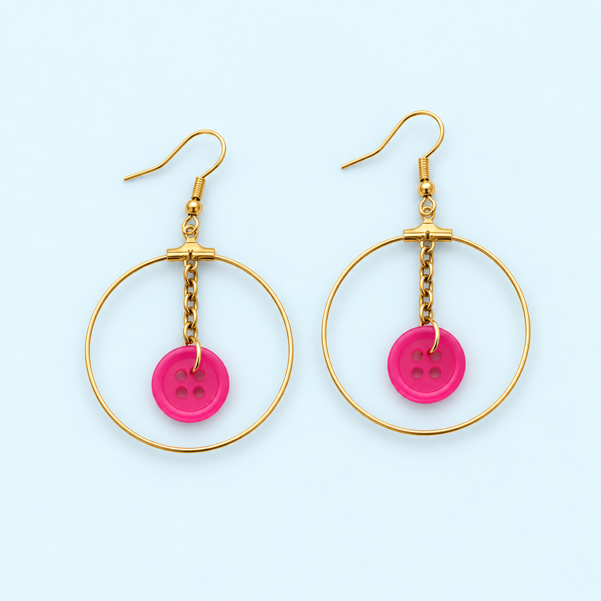 Button Collection - Drop Earrings