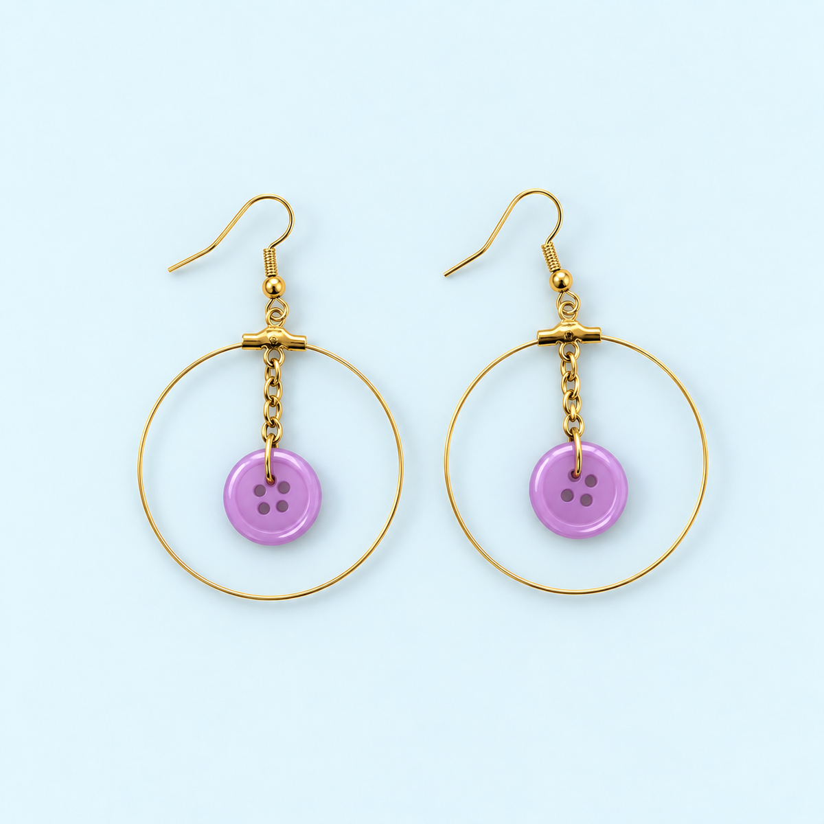 Button Collection - Drop Earrings
