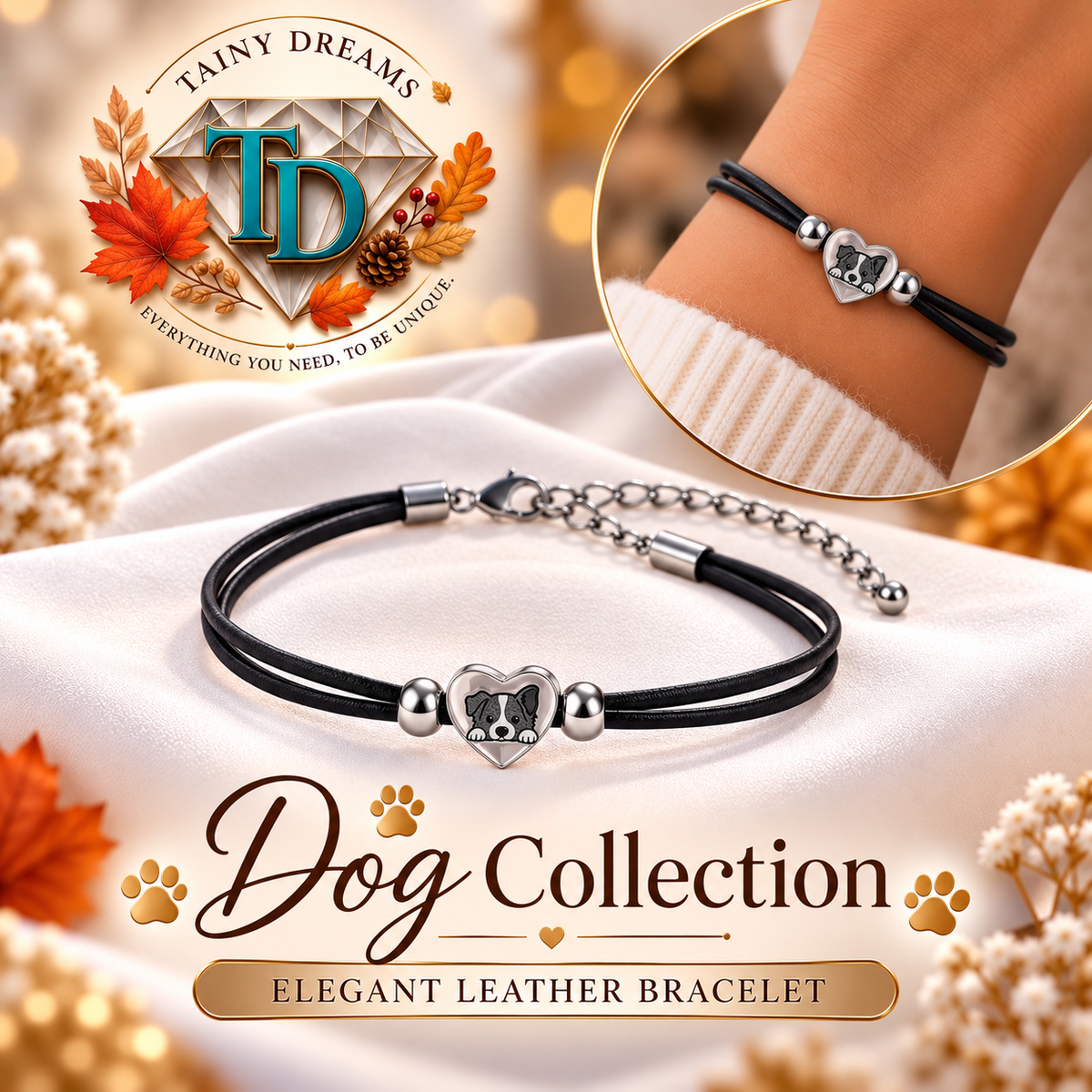 Dog Collection - Elegant Leather Bracelet