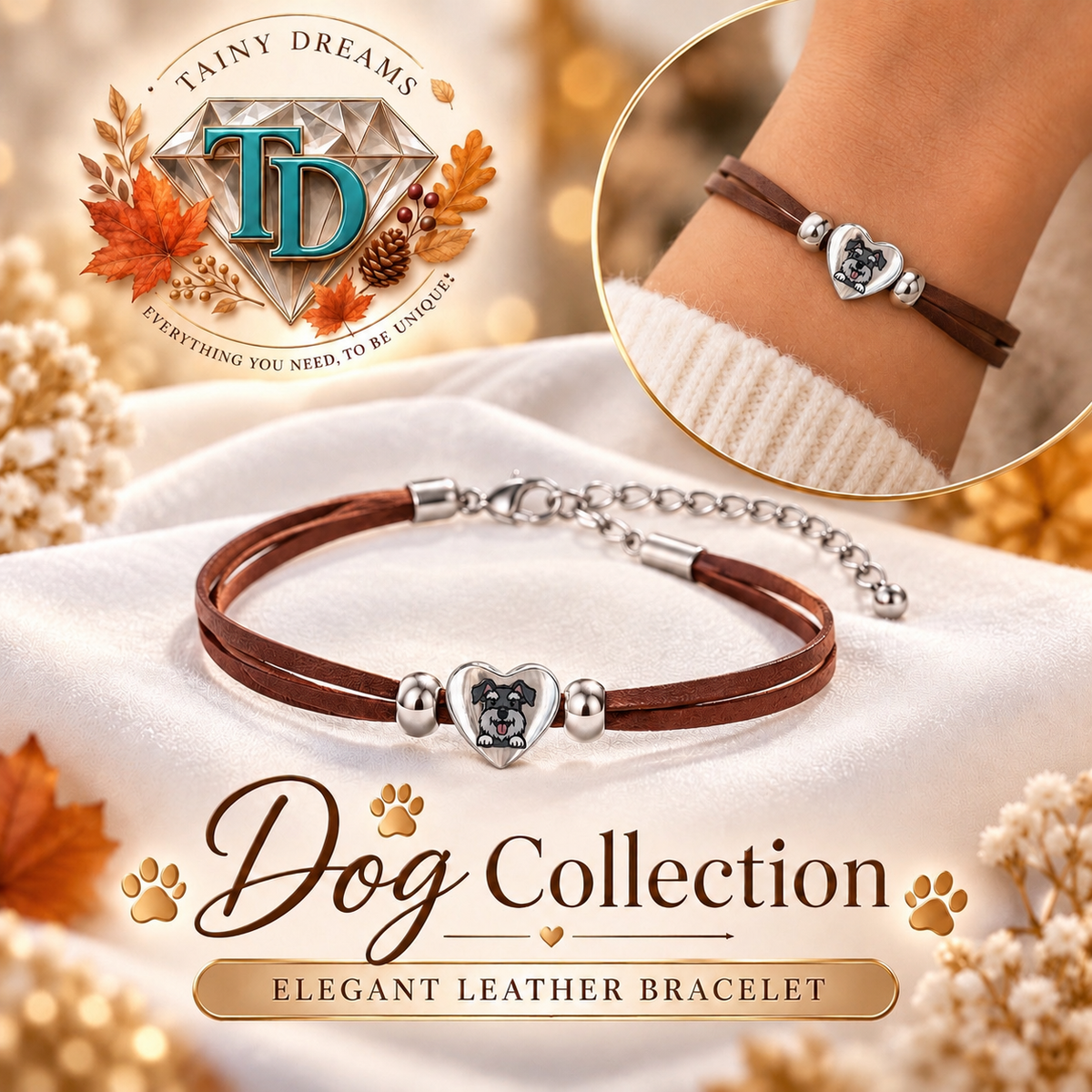 Dog Collection - Elegant Leather Bracelet