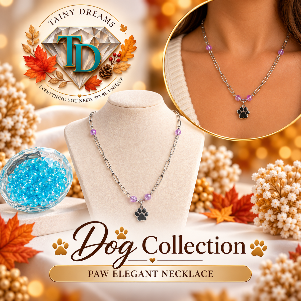 Dog Collection - Paw Elegant Necklace