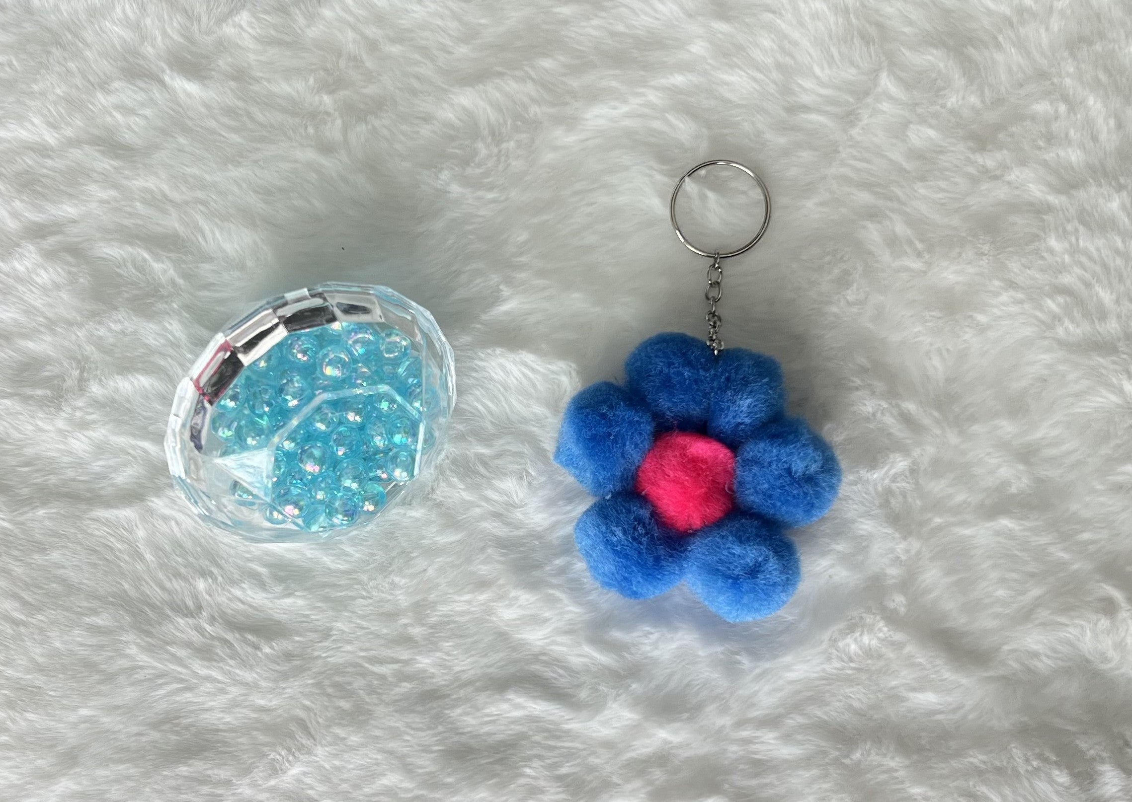 Spring Collection - Flower Pom Pom Keychains