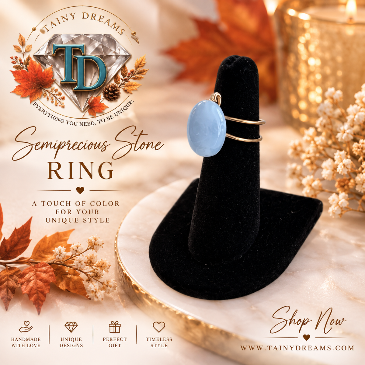 Wire Collection - Unique Semiprecious Stone Ring