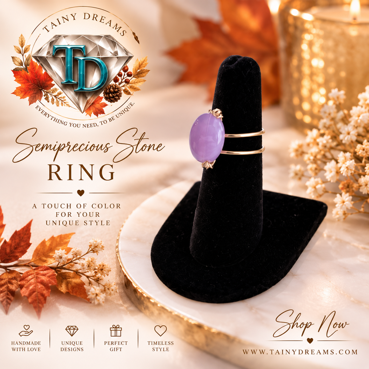 Wire Collection - Unique Semiprecious Stone Ring