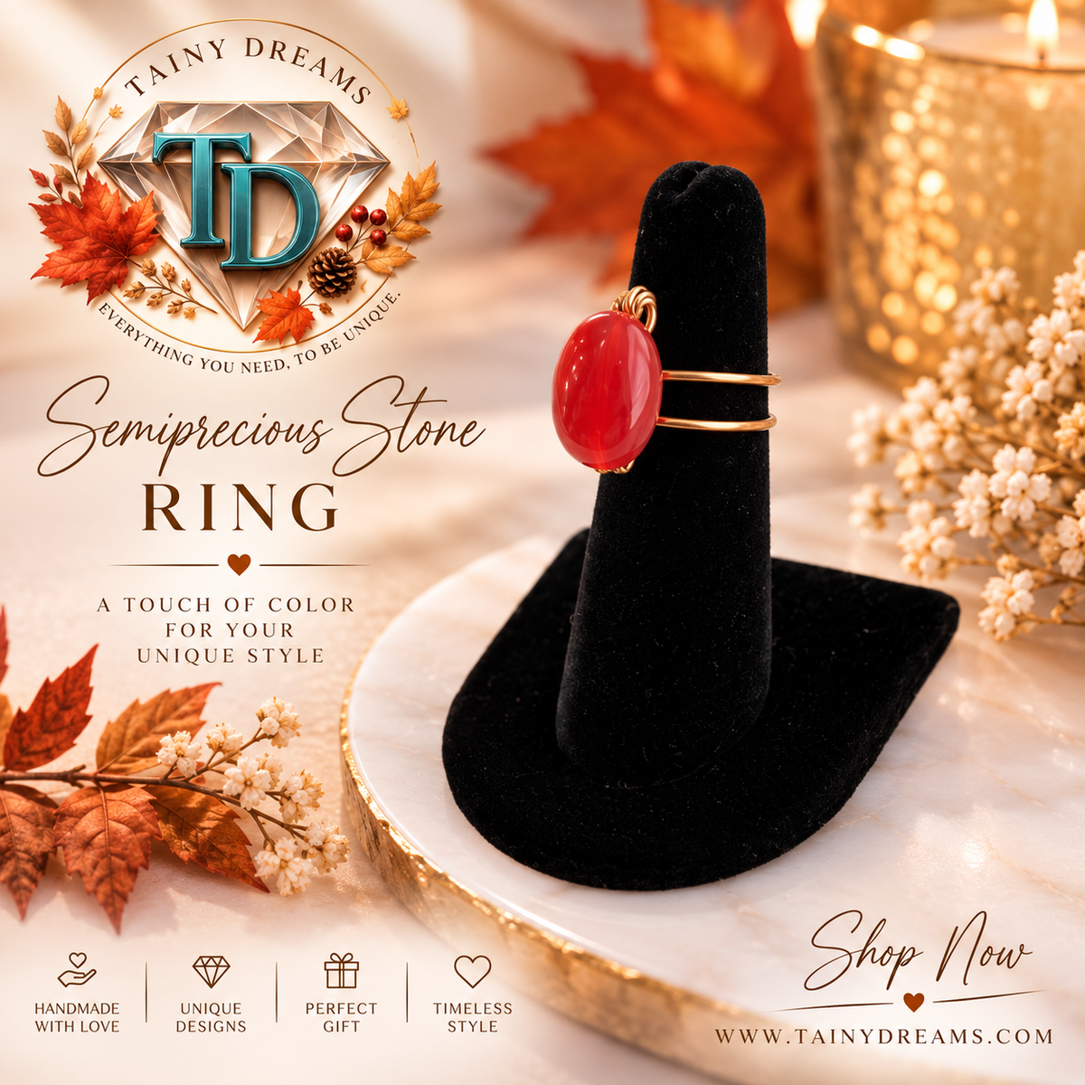 Wire Collection - Unique Semiprecious Stone Ring